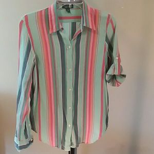 Lauren Jeans Co. striped button-up in medium